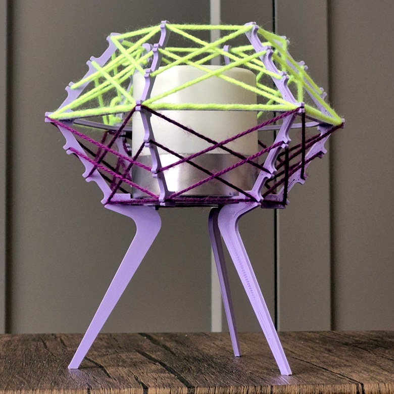 Bezdrátová lampa Efraim žlutá fialová dvoubarevná fialový rám