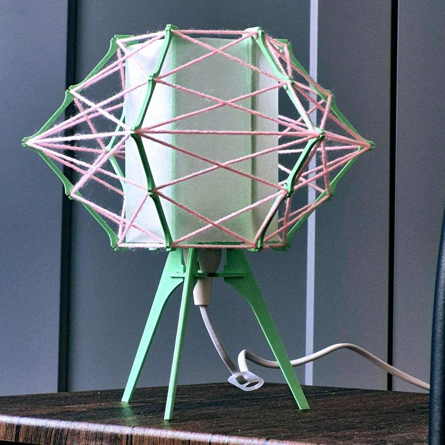 Stolní lampa Efraim růžová zelený mint rám